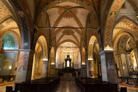 Lugano Switzerland, 1 July 2020: Interior view of Lugano Cathedral of Saint Lawrence in Ticino Switzerlandのeditorial素材