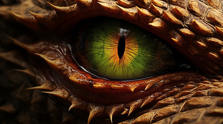 Close-up view of a dragon eyeの素材