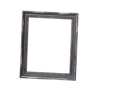 Isolated on white old rustick brown picture frame.の写真素材