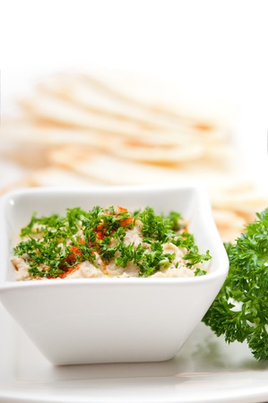 fresh traditional moutabal baba ghanoush eggplant dipの写真素材