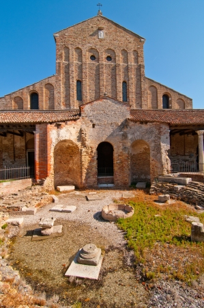 Venice Italy Torcello Church of Santa Fosca viewの写真素材