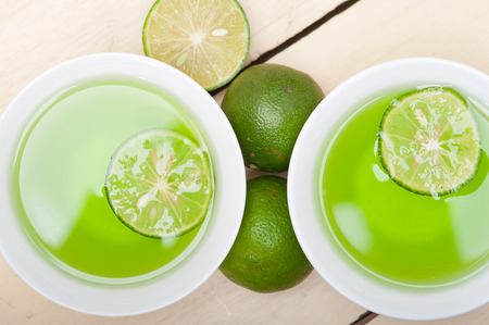fresh and healthy green lime lemonade macro closeup
