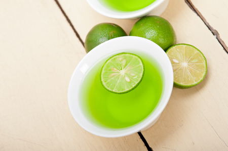 fresh and healthy green lime lemonade macro closeupの写真素材
