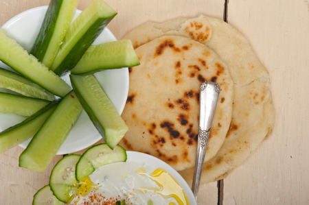 Arab middle east salatit laban wa khâyar Khyar Bi Laban goat yogurt and cucumber saladの写真素材