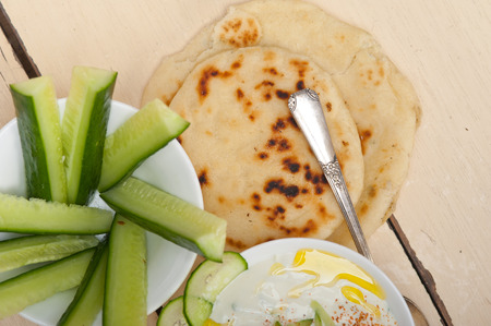 Arab middle east salatit laban wa khâ€™yar Khyar Bi Laban goat yogurt and cucumber salad