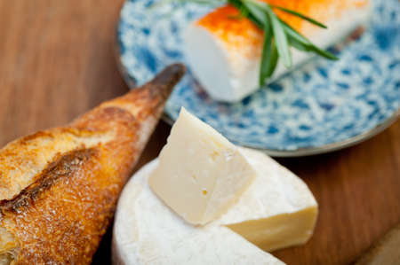 French cheese and baguette