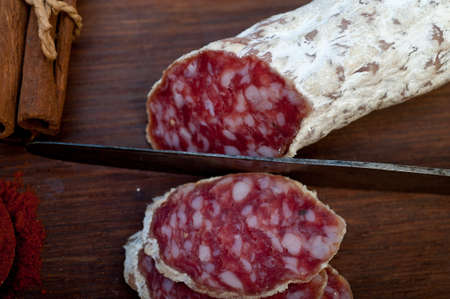 Italian salami cured sausage