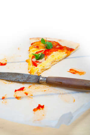 Italian traditional pizza Margherita tomato mozzarella and basilの写真素材