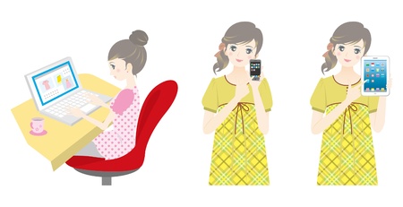 Women to shopのイラスト素材