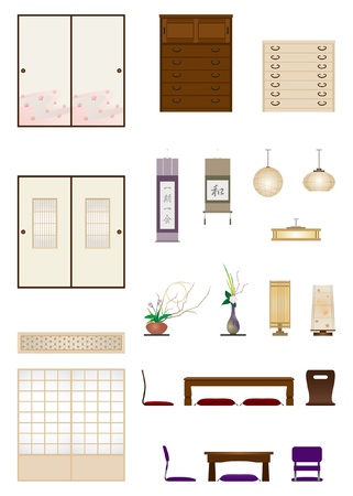 Japanese-style room   Furnitureのイラスト素材