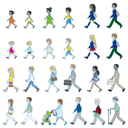 Those who are walkingのイラスト素材