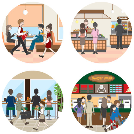 Business / People who enjoy a mealのイラスト素材