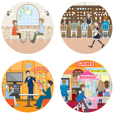 Various entertainment  Peopleのイラスト素材