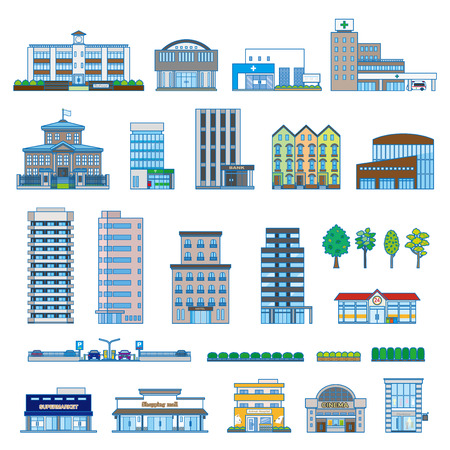 Various buildingのイラスト素材