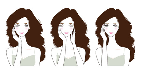 Woman skin care, Beauty,のイラスト素材