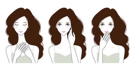 Woman skin care, Beauty,のイラスト素材