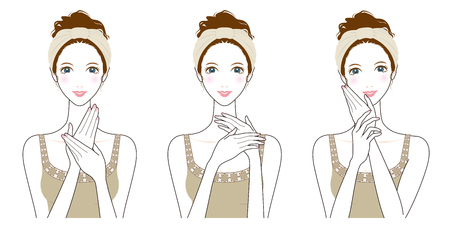 Woman skin care, Beauty,のイラスト素材