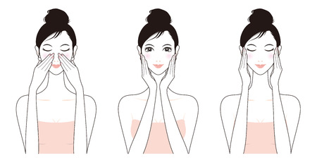 Woman skin care, Beauty,のイラスト素材