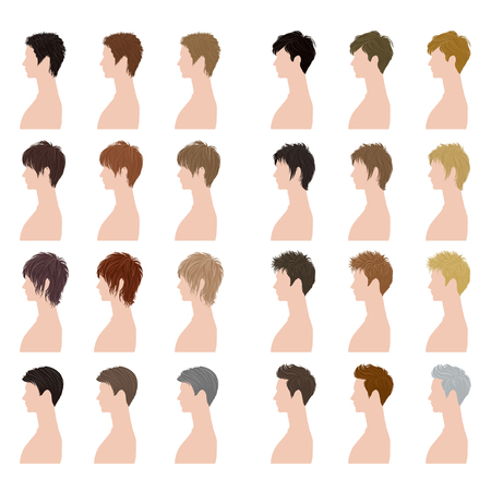 men hairstyleのイラスト素材