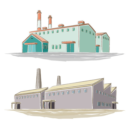 Illustration of handwritten style factoryのイラスト素材