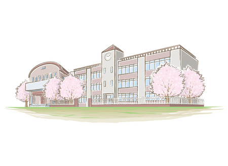 Illustration of handwritten style schoolのイラスト素材