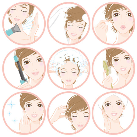Women who do hair careのイラスト素材