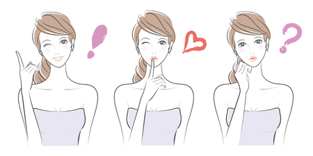 Expression of the womanのイラスト素材