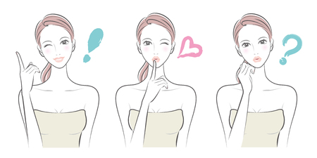 Expression of the womanのイラスト素材