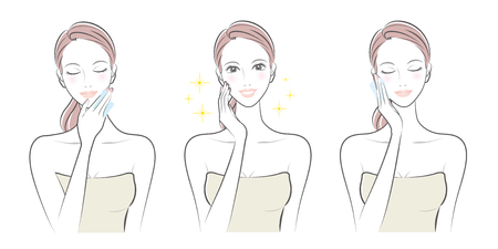 Expression of the woman / Skin care.のイラスト素材