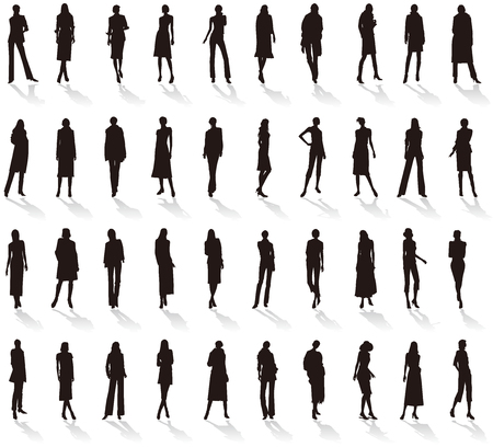 Silhouette of Women's fashion.のイラスト素材