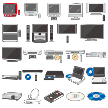 Illustration of various electric appliancesのイラスト素材