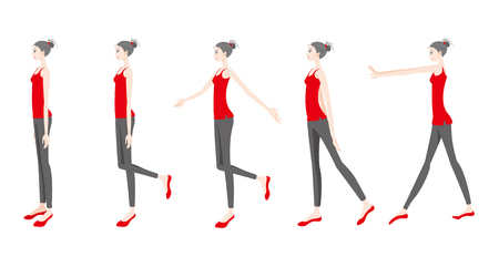 Illustration of a woman exercising yogaのイラスト素材