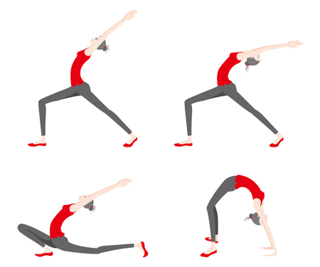 Illustration of a woman exercising yoga.のイラスト素材