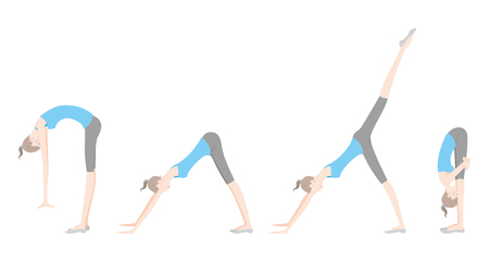 Illustration of a woman exercising yoga.のイラスト素材