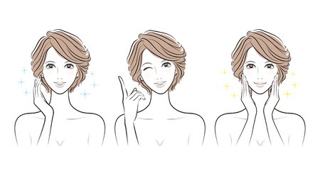 Woman facial expressionのイラスト素材