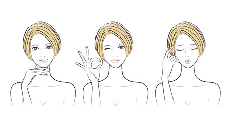 Woman facial expressionのイラスト素材