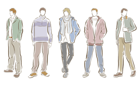 Fashion illustration of the manのイラスト素材