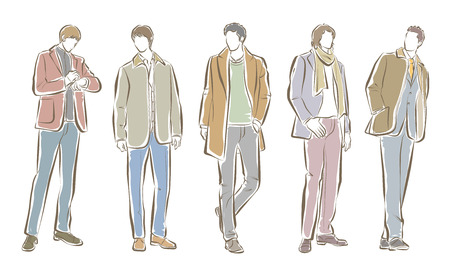 Fashion illustration of the manのイラスト素材
