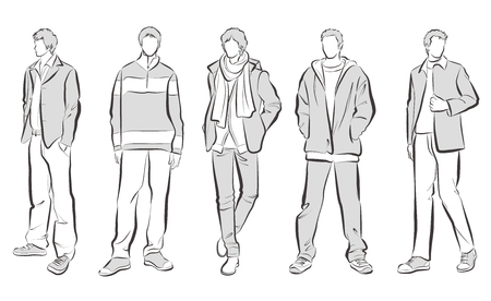 Fashion illustration of the manのイラスト素材