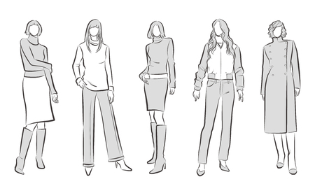 Fashion illustration of the womanのイラスト素材