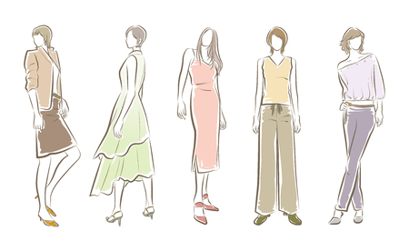 Fashion illustration of the womanのイラスト素材