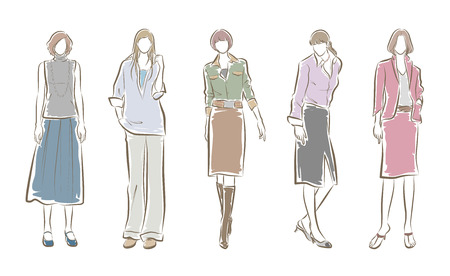 Fashion illustration of the womanのイラスト素材