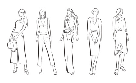 Fashion illustration of the womanのイラスト素材