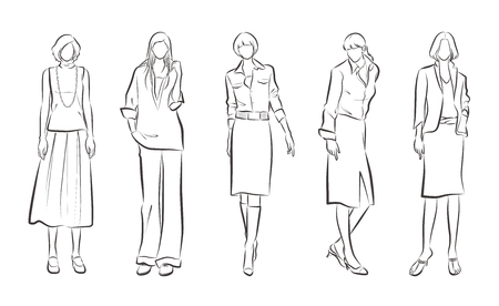 Fashion illustration of the womanのイラスト素材