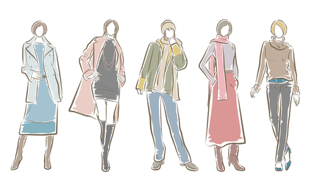 Fashion illustration of the womanのイラスト素材