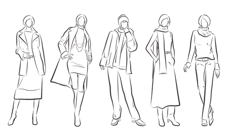 Fashion illustration of the womanのイラスト素材