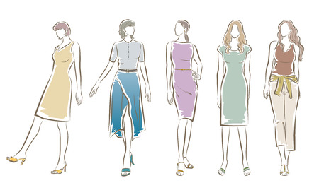 Fashion illustration of the womanのイラスト素材