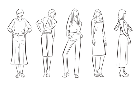 Fashion illustration of the womanのイラスト素材