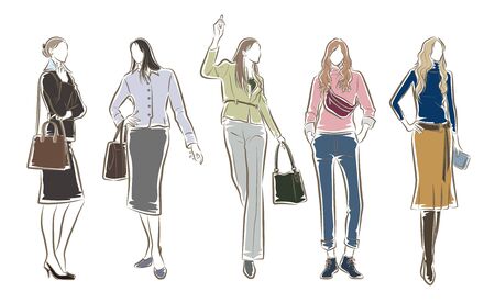 Fashion illustration of the womanのイラスト素材