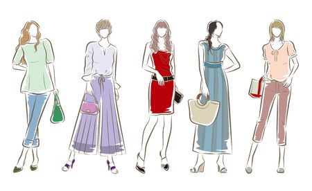 Fashion illustration of the womanのイラスト素材